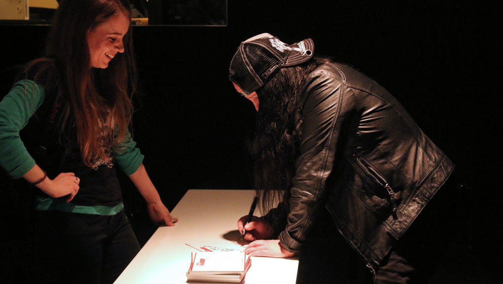 Joey Jordison/Vimic beim METAL HAMMER-Talk in The Venue Berlin