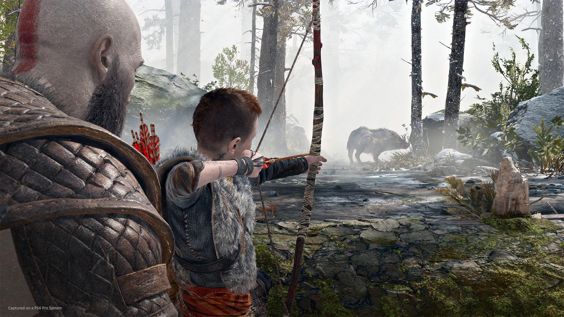 Kratos mit seinem Sohn Atreus