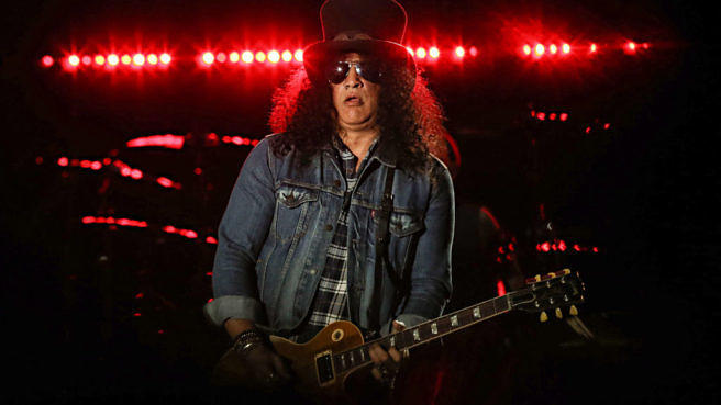 Slash bei der Guns N’ Roses "Not In This Lifetime"-Tour im MCG in Melbourne, Australien, am 14. Februar 2017