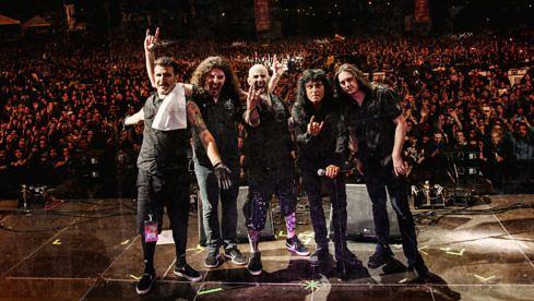 L-R:  Charlie Benante, Frank Bello, Scott Ian, Joey Belladonna, Jon Donais