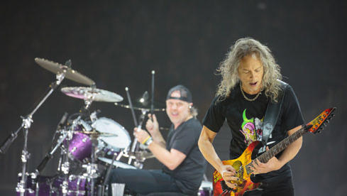 Lars Ulrich und Kirk Hammett am 6. März 2019 im Sprint Center in Kansas City, Missouri
