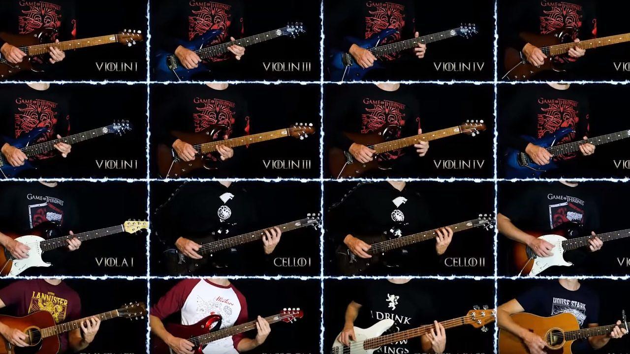 Cooper Carter mit dem ‘Game Of Thrones’-Theme an seinen 16 Klampfen