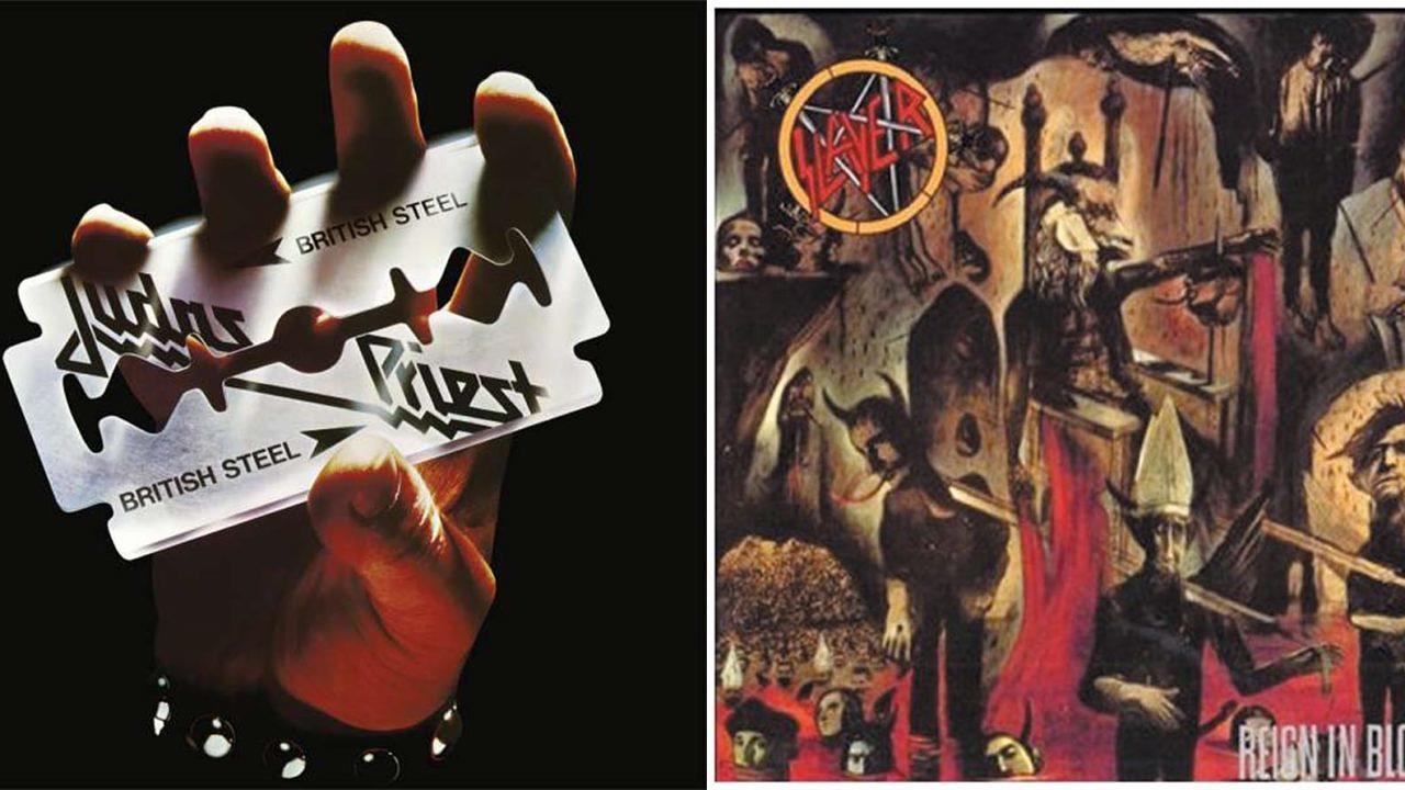 Albumcover: Slayer REIGN IN BLOOD, Judas Priest BRITISH STEEL