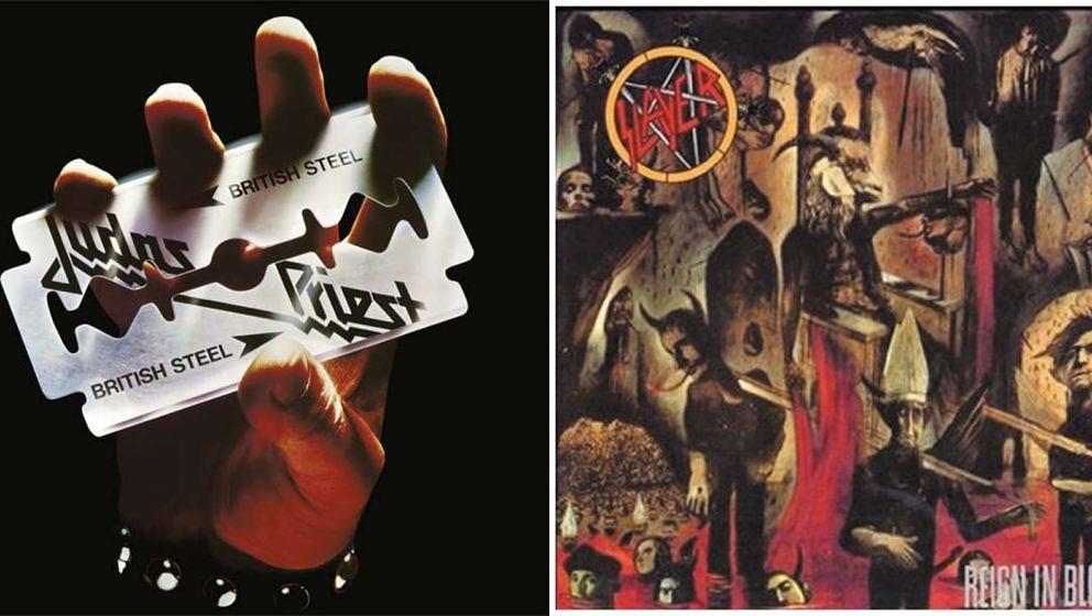 Albumcover: Slayer REIGN IN BLOOD, Judas Priest BRITISH STEEL