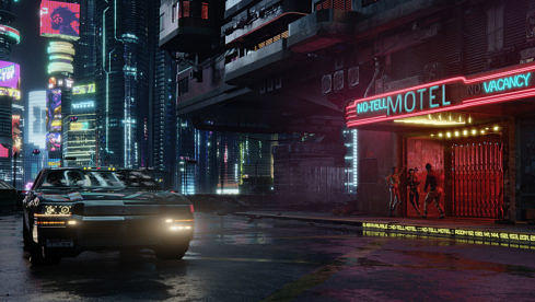 Die Welt von „Cyberpunk 2077“ ist düster und schön zugleich.