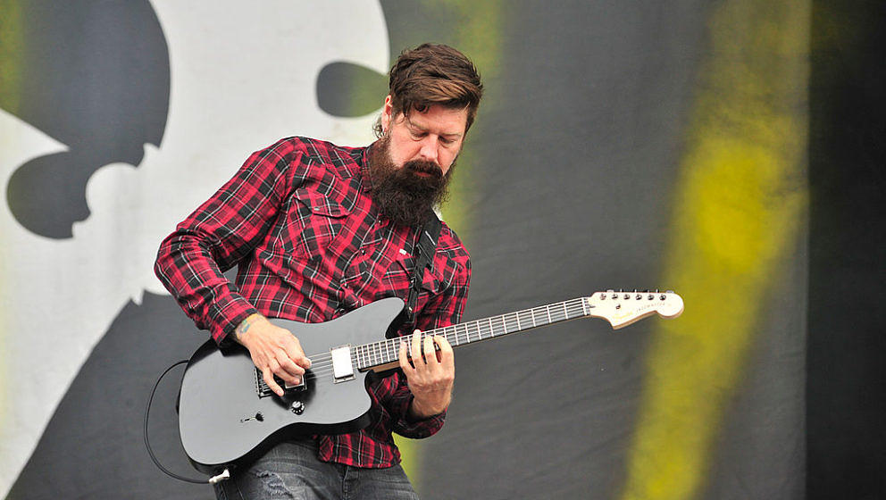 CASTLE DONINGTON, UNITED KINGDOM - JUNE 16: Guitarist Jim Root of American hard rock group Stone Sour performing live on the 