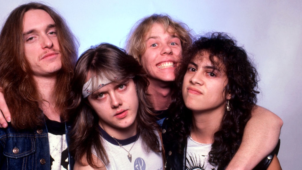 Metallica bei einer Foto-Session am 1. Februar 1985 in Royal Oak, Michigan