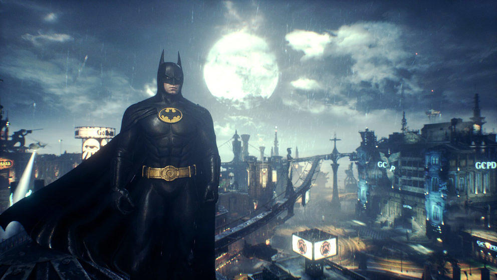 Screenshot aus „Batman: Arkham Knight“ (hier mit dem 1989-Batsuit)