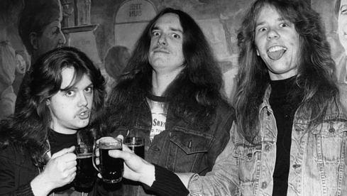Lars Ulrich, Cliff Burton und James Hetfield, Metallica beim Aardshock Festival