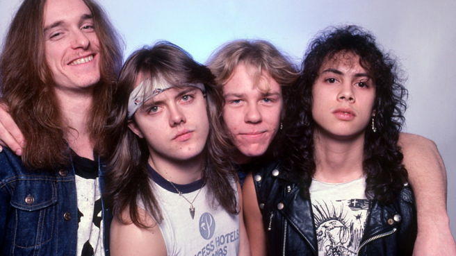 Metallica bei einer Foto-Session am 1. Februar 1985 in Royal Oak, Michigan