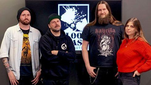 Bryce Lucien, Jerome Riere, David Kaiser und Myriam Silberstein (v.l.) von der neuen Nuclear Blast-Tochter Blood Blast