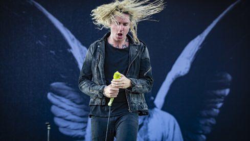Spencer Chamberlain mit Underoath beim Heavy Montreal Festival im Parc Jean-Drapeau am 28. Juli 2018 in Montreal, Kanada.