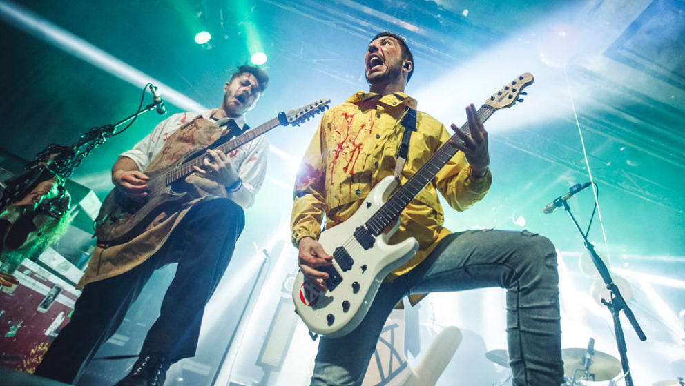 MADRID, SPAIN - FEBRUARY 17: (L-R) Dan Sugarman and Ricky Armellino of Ice Nine Kills performs on stage at La Riviera on Febr