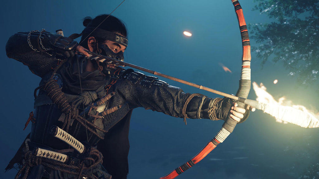 In „Ghost Of Tsushima“ kämpft Jin mit allen Mitteln – auch brennende Pfeile gehören zu seinem Repertoire