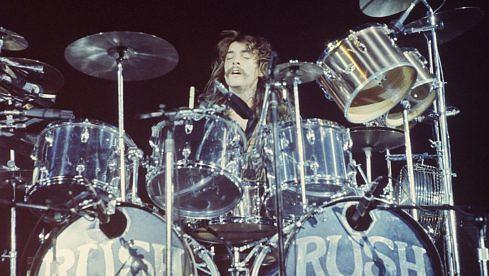 Neil Peart mit Rush am 1. Dezember 1976 in den USA