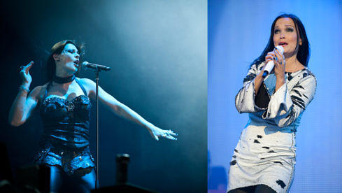Die derzeitige Nightwish-Sängerin Floor Jansen (links) sowie die ehemalige; Tarja Turunen (rechts).