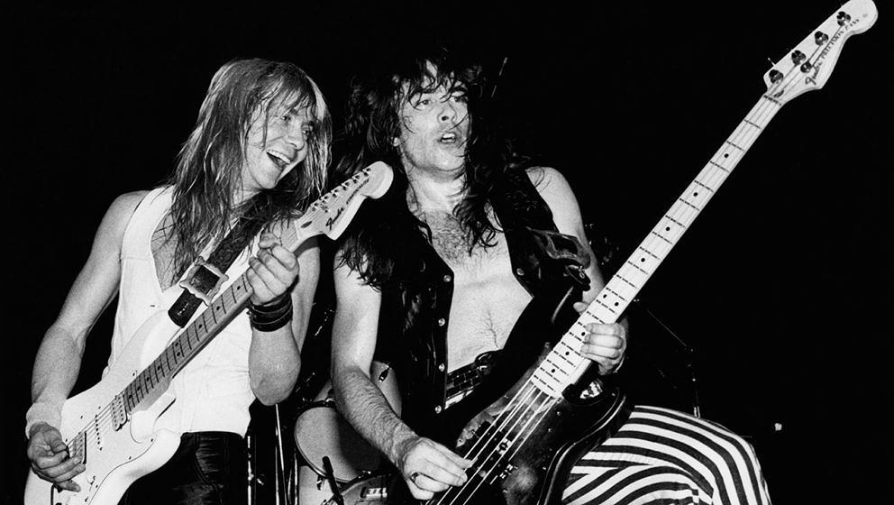 Dave Murray und Steve Harris während der „Killers World Tour“, 1981.