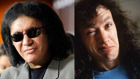 Kiss-Bassist Gene Simmons und AC/DC-Gitarrist Angus Young