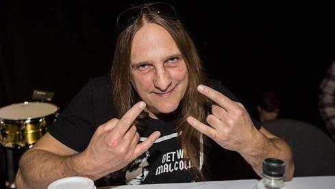 Exodus-Drummer Tom Hunting im Jahr 2017 bei der Musikmesse NAMM