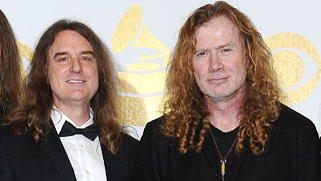 Dave Ellefson (l.) und Dave Mustaine mit Megadeth im Jahr 2017 bei den Grammy Awards