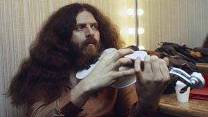 Kansas-Musiker Robby Steinhardt während einer Pause beim Dreh eines Musikvideos 1982 in Los Angeles