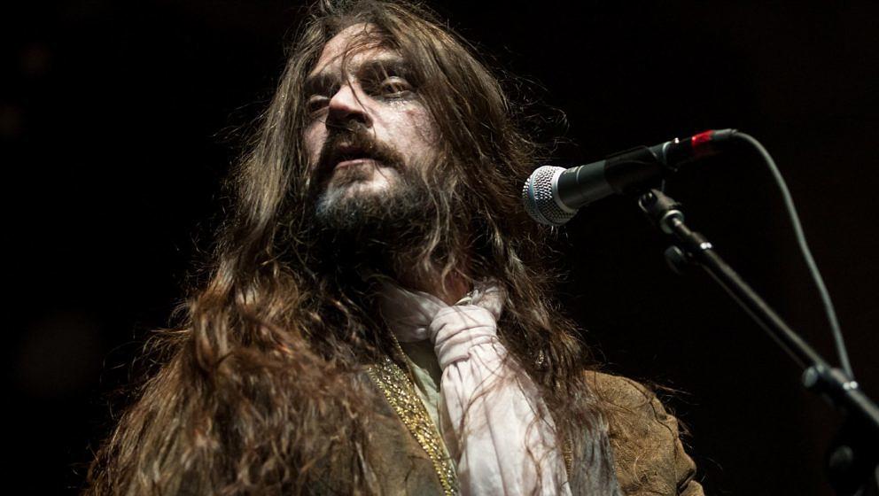 Francesco Paoli von Fleshgod Apocalypse bei einem Auftritt am 7. Juli 2018 im kalifornischen Berkeley