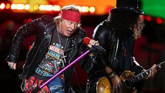 Axl Rose und Slash mit Guns N' Roses am 21. Februar 2017 im australischen Perth