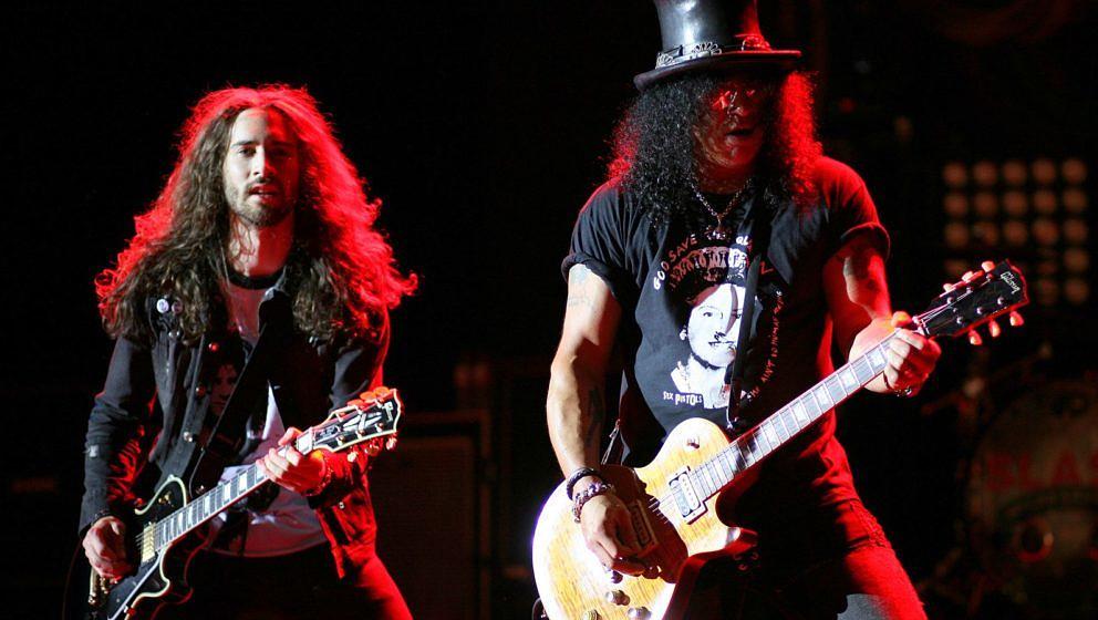 Frank Sidoris mit Slash 2012 im Londoner Hammersmith Apollo