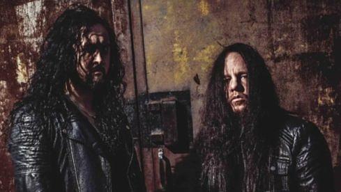 Frédéric Leclercq (l.) und Joey Jordison 2018 als Sinsaenum