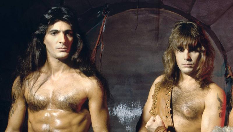 Joey DeMaio (l.) und Ross The Boss 1986 bei einem Manowar-Fotoshooting