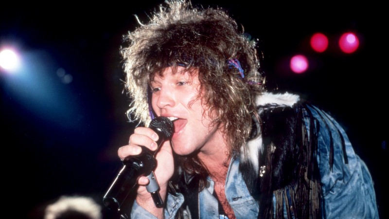 Jon Bon Jovi während der SLIPPERY WHEN WT-Tour 1987 in Detroit