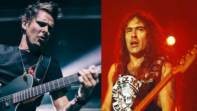 Muse-Mastermind Matt Belamy (l.) hat offenbar viel Iron Maiden gehört