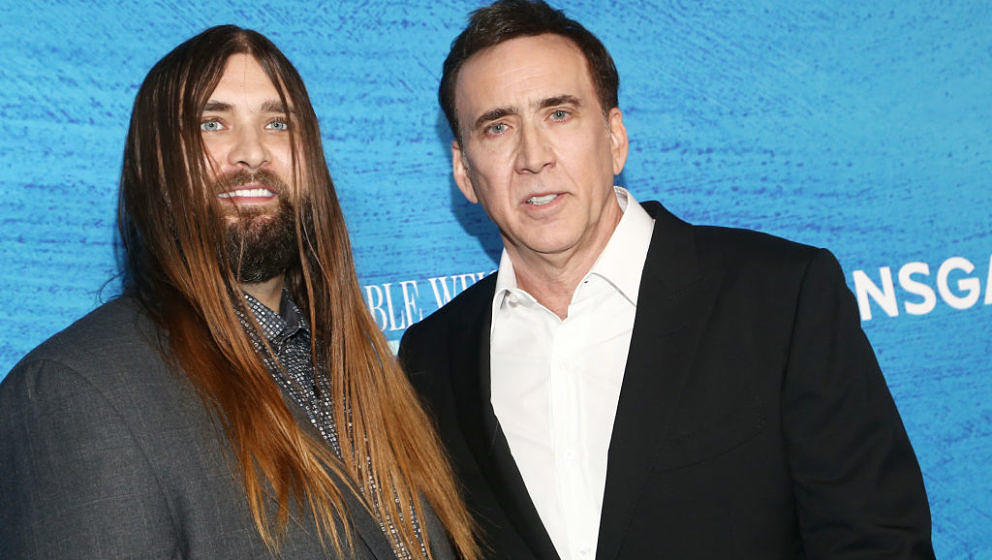 LOS ANGELES, CALIFORNIA - APRIL 18: (L-R) Weston Cage Coppola and Nicolas Cage attend the Los Angeles Special Screening Of 'T