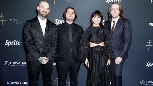 Josh Gilbert, Zev Rosenberg, Courtney LaPlante und Mike Stringer (v.l.) von Spiritbox beim Roc Nation The Brunch im kalifornischen Bel Air (04.02.2023)