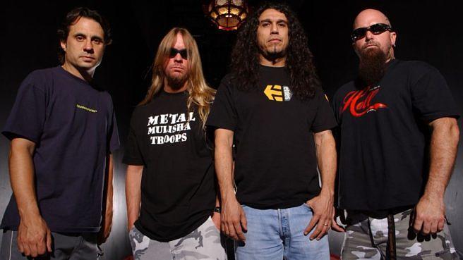 Slayer im Mai 2002: Dave Lombardo, Jeff Hanneman, Tom Araya und Kerry King (v.l.)
