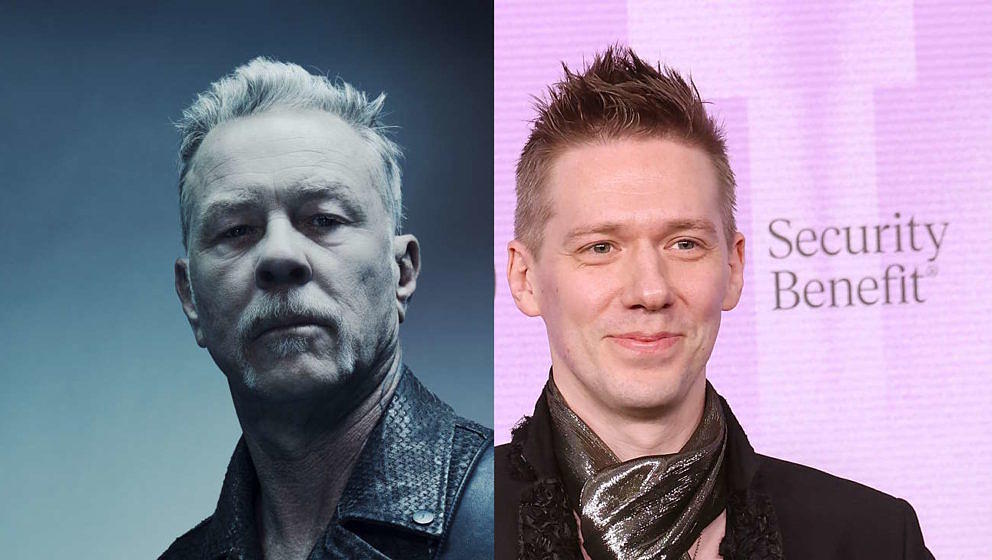 Logisch, dass sich Ghost-Chef Tobias Forge (r.) gebauchpinselt fühlt, wenn Metallica-Gitarrist James Hetfield eines seiner Lied nachspielt