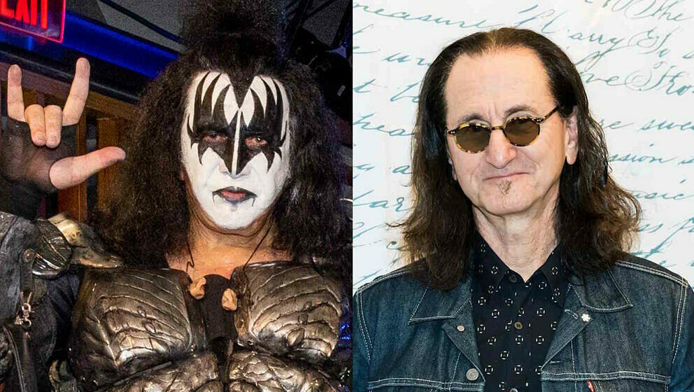 Kiss-Bassist Gene Simmons (l.) hat Rush-Musiker Geddy Lee einst Nachhilfe gegeben