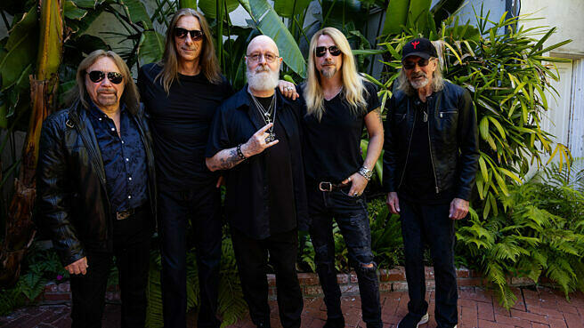Judas Priest (v.l.): Ian Hill, Scott Travis, Rob Halford, Richie Faulkner, Glenn Tipton