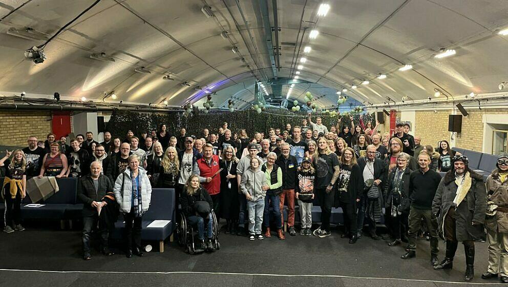 Sabaton-Schlagzeuger Hannes Van Dahl bei der Vorführung des Sabaton-Films ‘The War To End All Wars — The Movie’ im Aeroseum in Göteborg