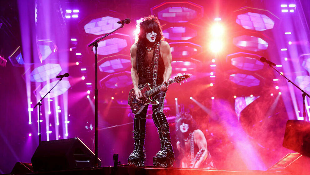 NEW YORK, NEW YORK - DECEMBER 02: Paul Stanley of KISS performs during the final show of KISS: End of the Road World Tour at 