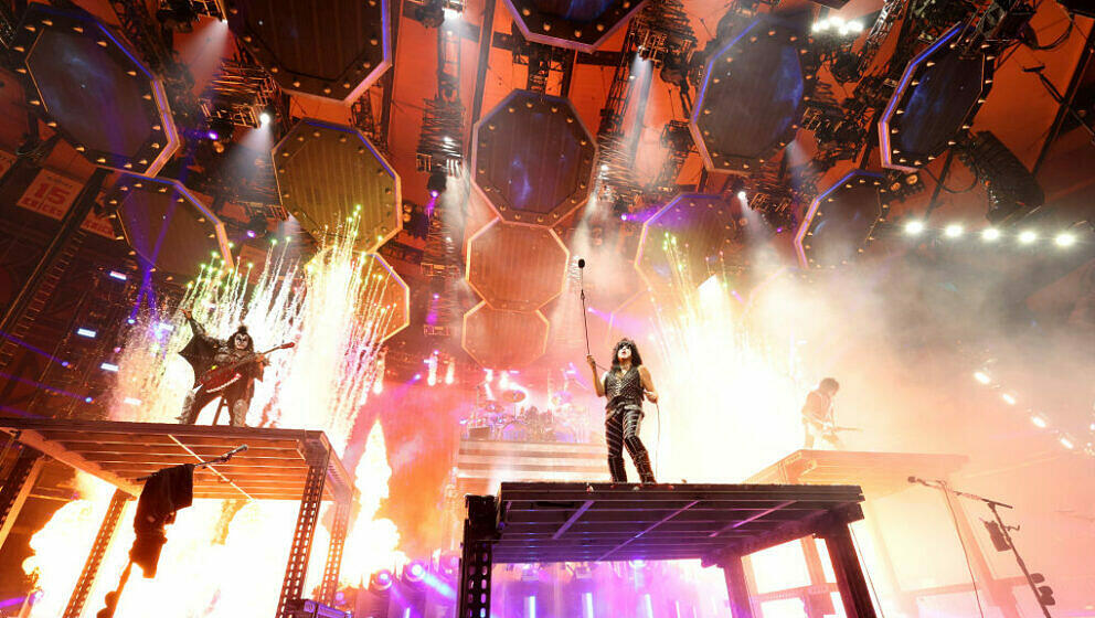 Kiss beim letzten Konzert der 'KISS: End of the Road World Tour' im Madison Square Garden am 2. Dezember 2023 in New York ...