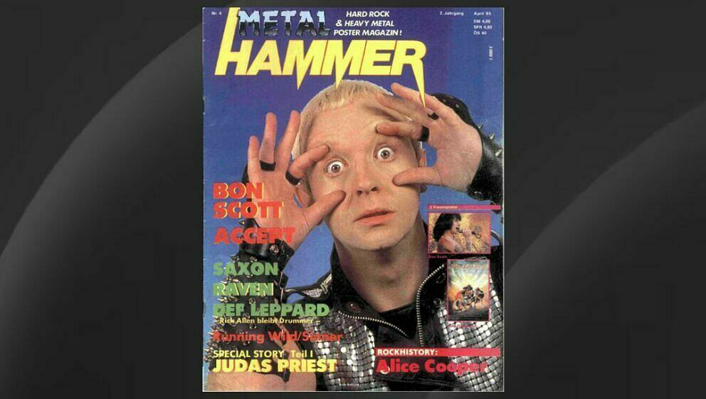 Rob Halford auf dem Cover der April-Ausgabe des METAL HAMMER 1985