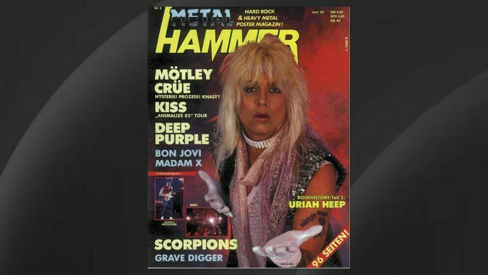 Vince Neil auf dem Cover der Juni-Ausgabe des METAL HAMMER 1985