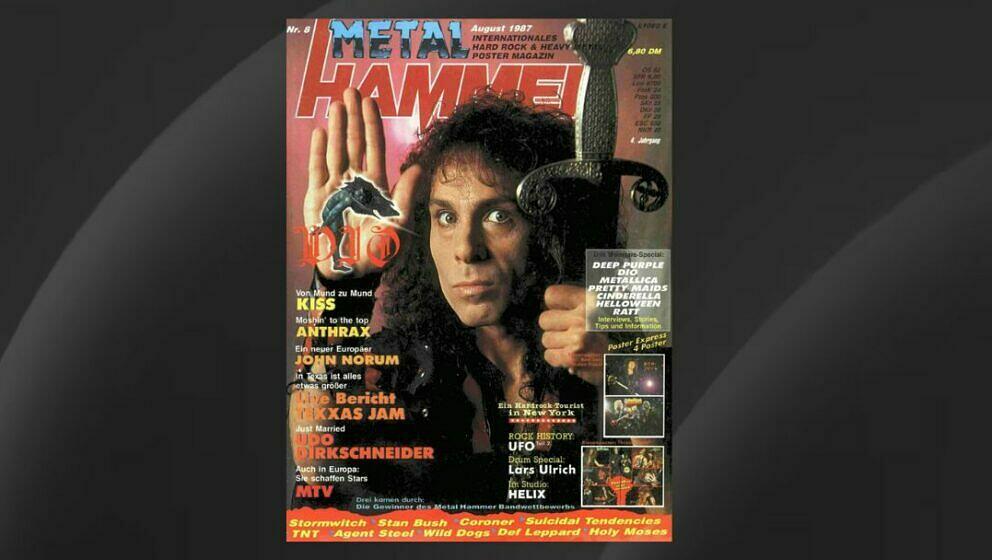 Dio auf dem Cover der August-Ausgabe des METAL HAMMER 1987