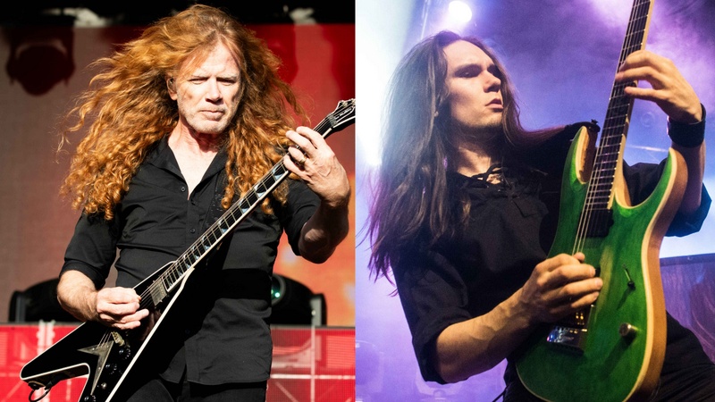 Megadeth-Chef Dave Mustaine (l.) ist angetan von Teemu Mäntysaari