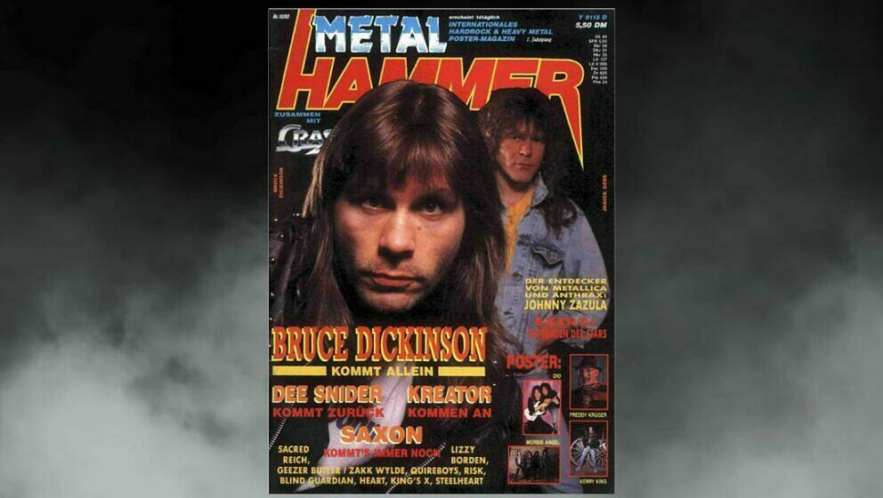 Bruce Dickinson mit seinem Soloprojekt auf dem Cover im Oktober 1990