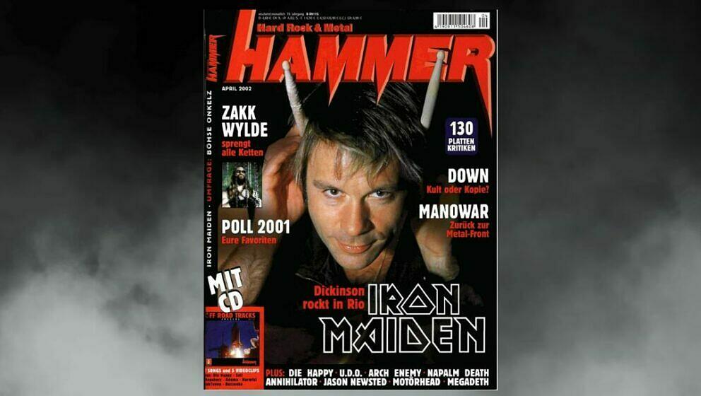 Iron Maiden auf dem Cover im April 2002