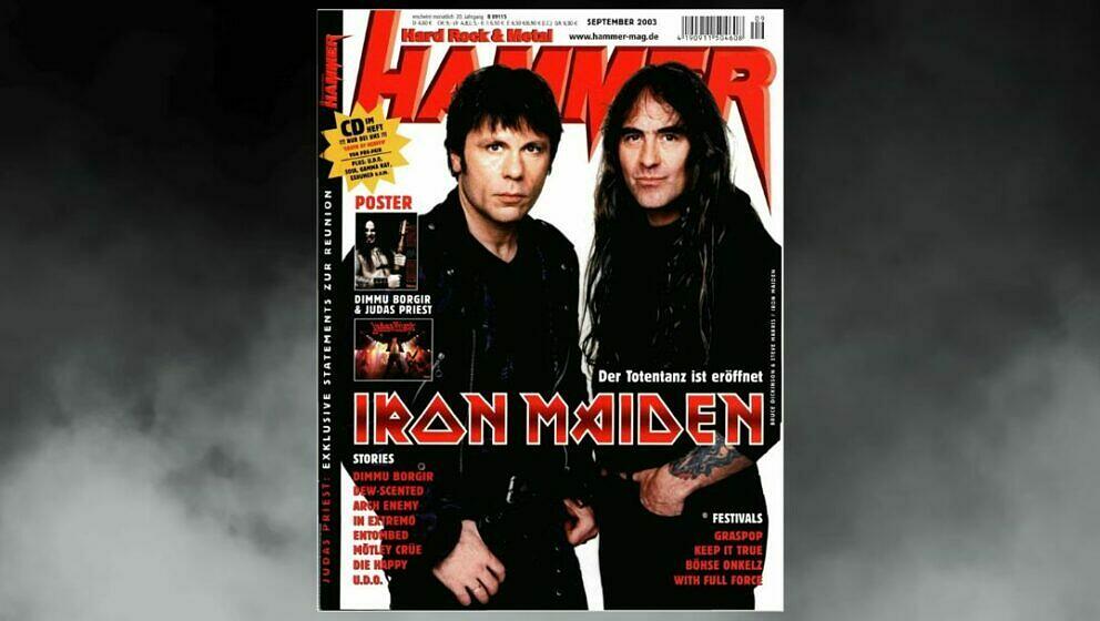Iron Maiden auf dem Cover im September 2003