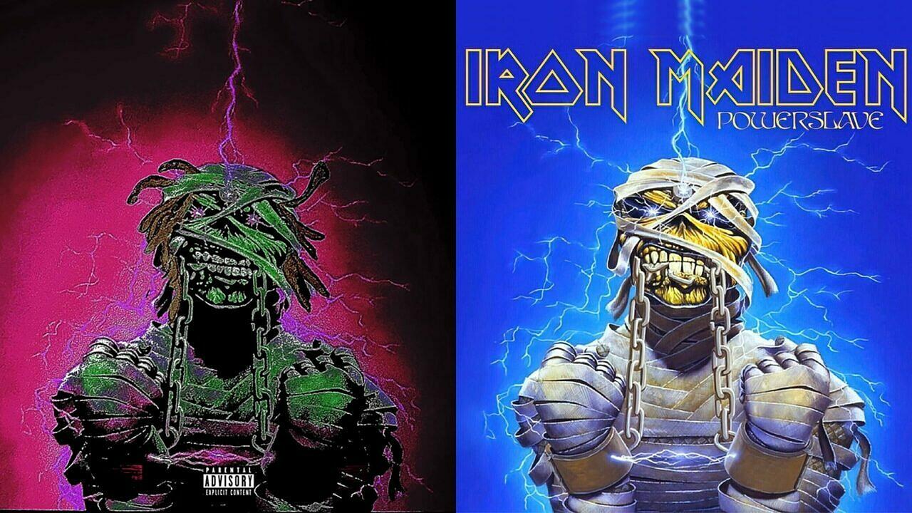 OsamaSon hat sich offensichtlich beim einem Eddie aus der POWERSLAVE-Ära von Iron Maiden bedient