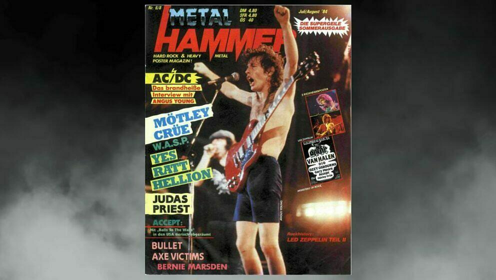 AC/DC auf dem Cover im Juli 1984
